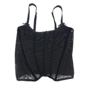 UNIF Device Boned Velvet Corset Mesh Lace Whimsigoth Large Black Moody 90s Y2k